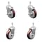 Service Caster 5 Inch Maroon Polyurethane Swivel 10mm Threaded Stem Caster Brakes SCC, 2PK SCC-TS20S514-PPUB-MRN-TLB-M1015-2-S2 - alternate 1